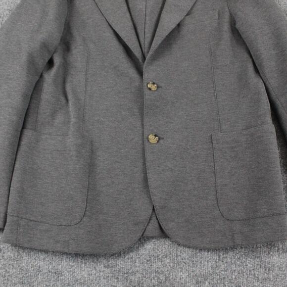 Eleventy Blazer Mens XL 52 IT Slim Fit Jersey Sport Coat Gray Knit Unstructured - Picture 5 of 14
